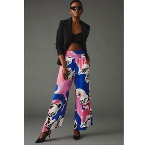 Anthropologie Lisa Sander x Maeve Abstract Print Wide-Leg Pants Sz M